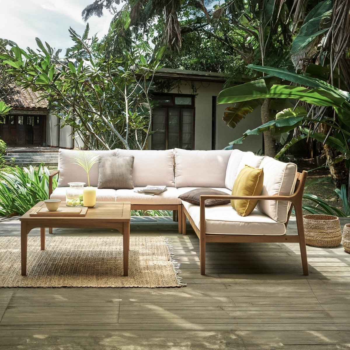 LH Home Sonoma Wooden Square Outdoor Coffee Table