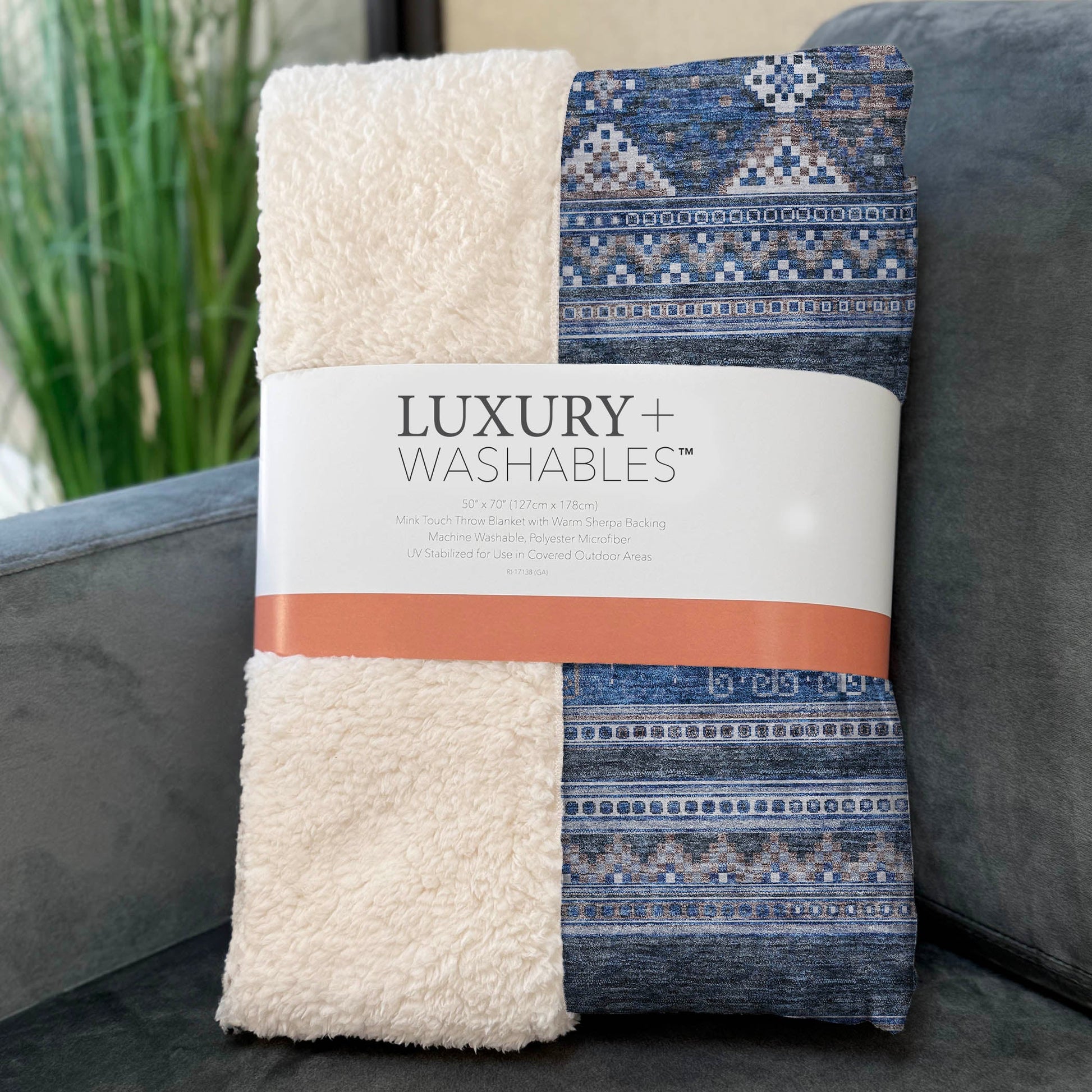 Addison Rugs Southwest Blue Washable Indoor-Outdoor Rug