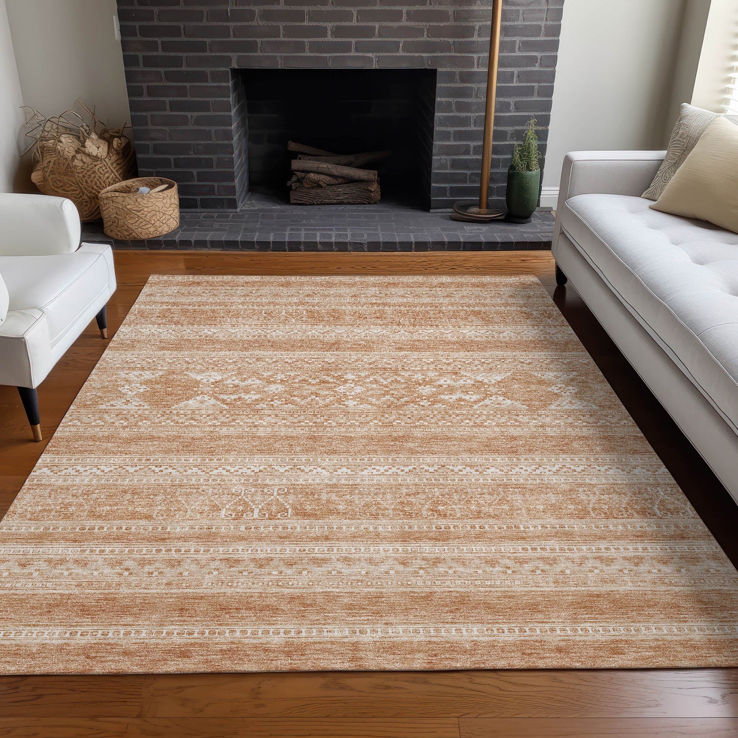 Addison Rugs Southwest Copper Washable Indoor-Outdoor Rug