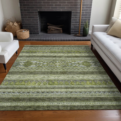 Addison Rugs Southwest Green Washable Indoor-Outdoor Rug