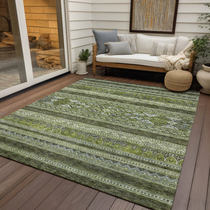 Addison Rugs Southwest Green Washable Indoor-Outdoor Rug