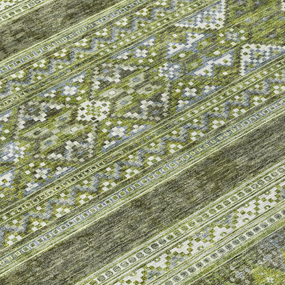 Addison Rugs Southwest Green Washable Indoor-Outdoor Rug