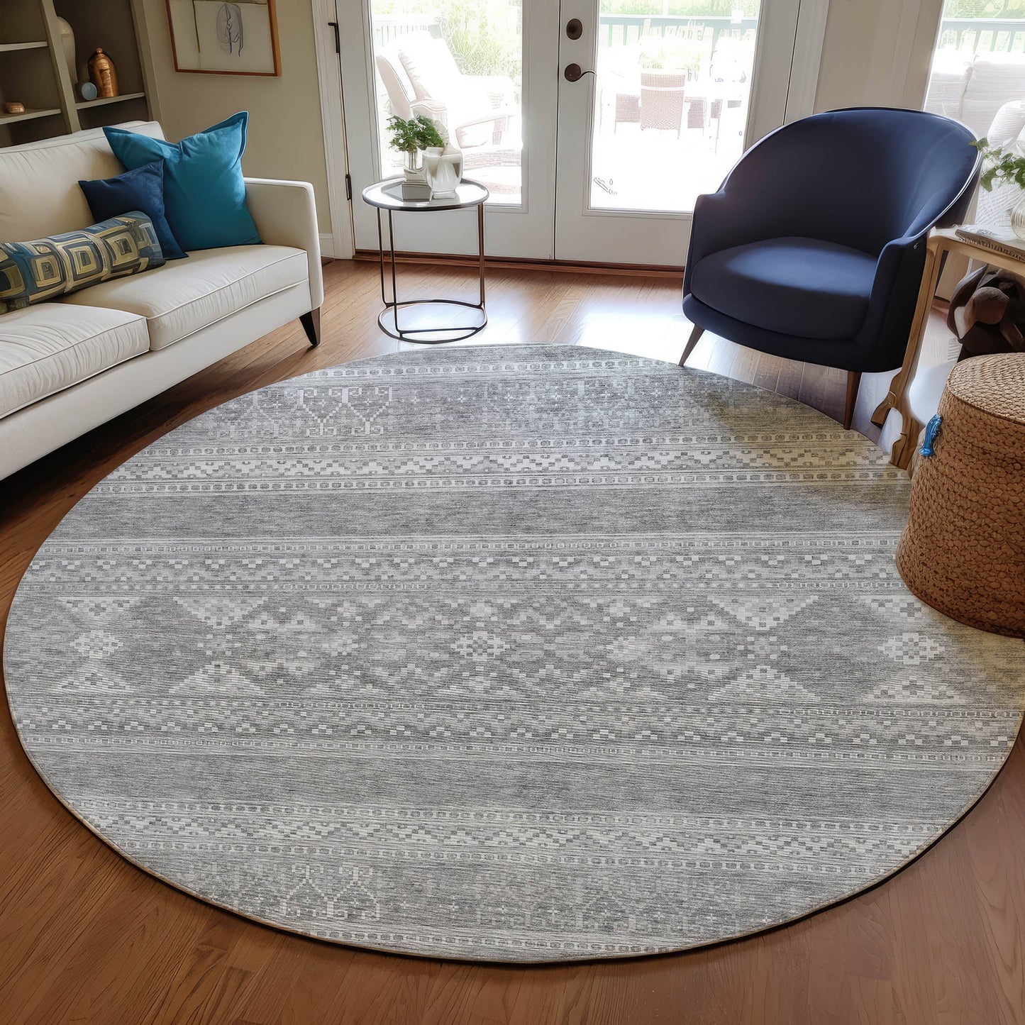 Addison Rugs Southwest Grey Washable Indoor-Outdoor Rug