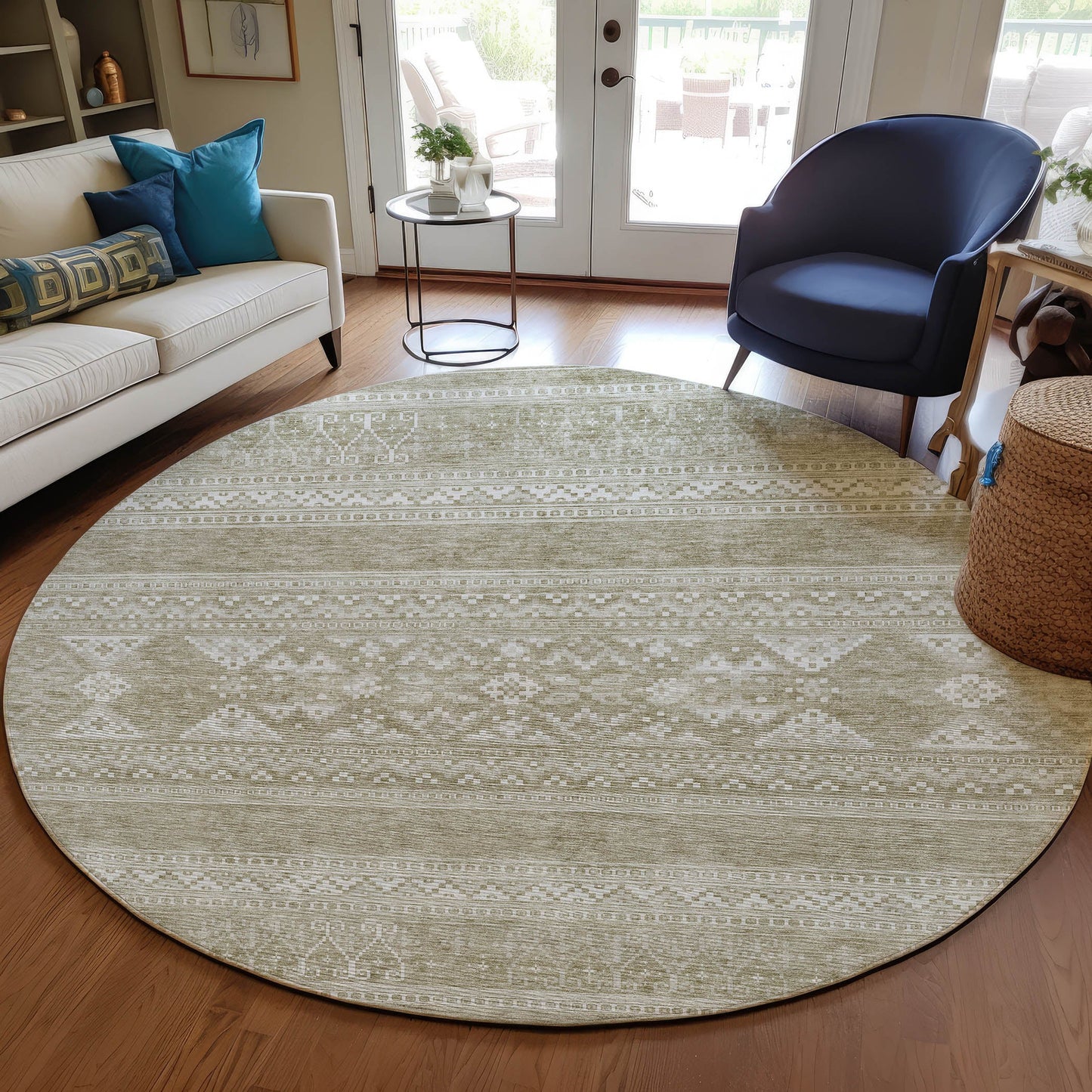Addison Rugs Southwest Khaki Washable Indoor-Outdoor Rug