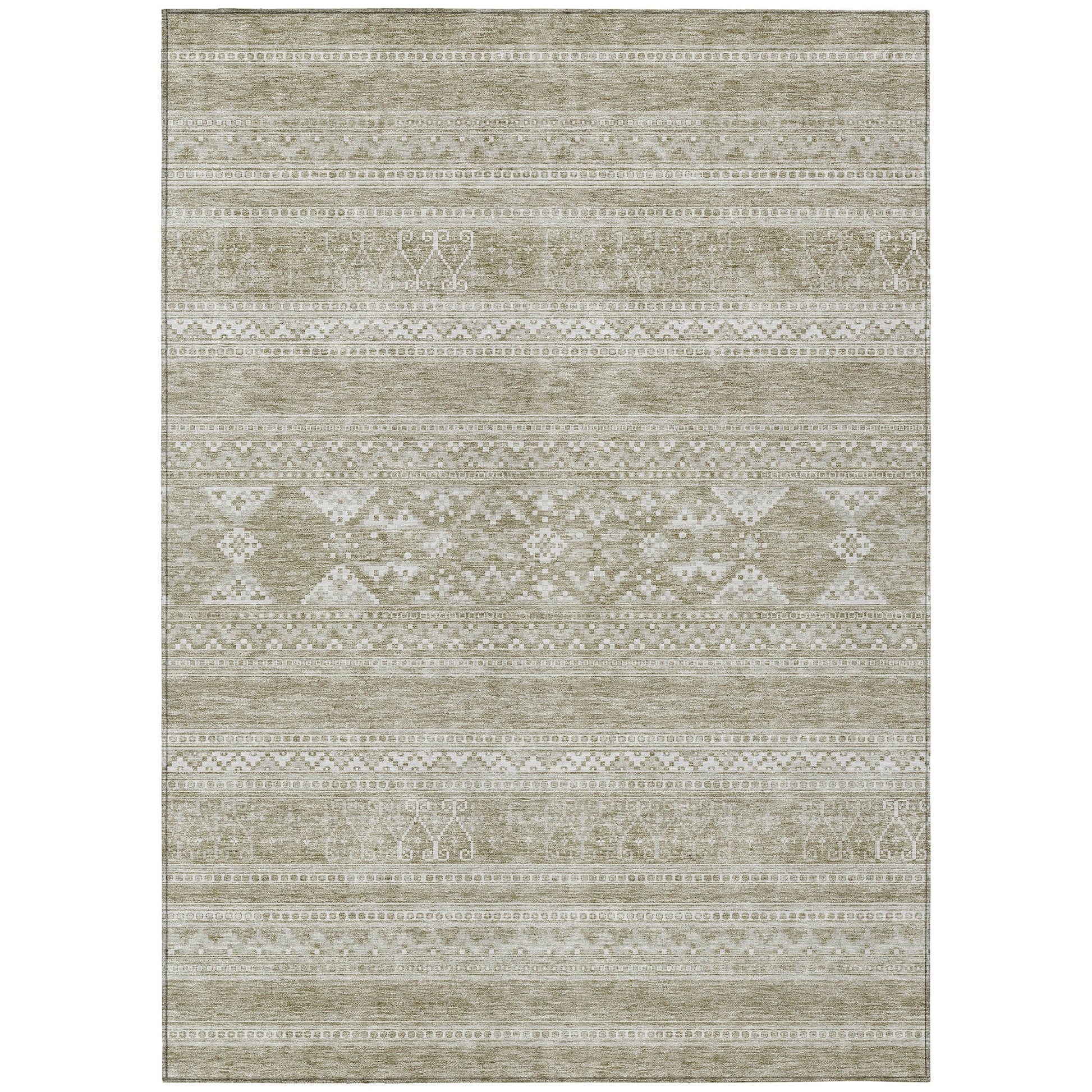 Addison Rugs Southwest Khaki Washable Indoor-Outdoor Rug