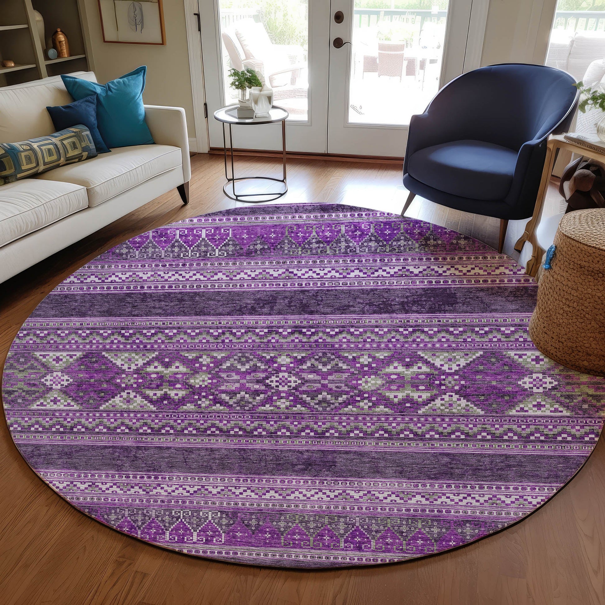Addison Rugs Southwest Purple Washable Indoor-Outdoor Rug