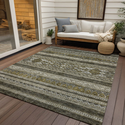 Addison Rugs Southwest Taupe Washable Indoor-Outdoor Rug