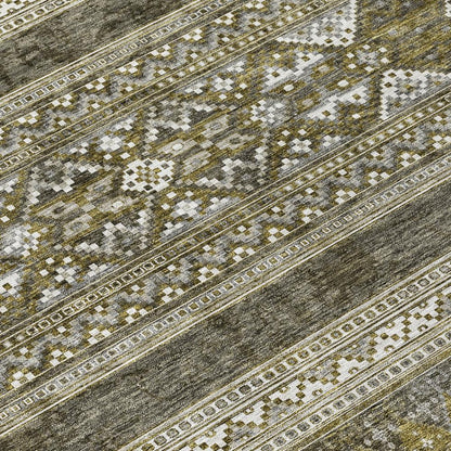 Addison Rugs Southwest Taupe Washable Indoor-Outdoor Rug