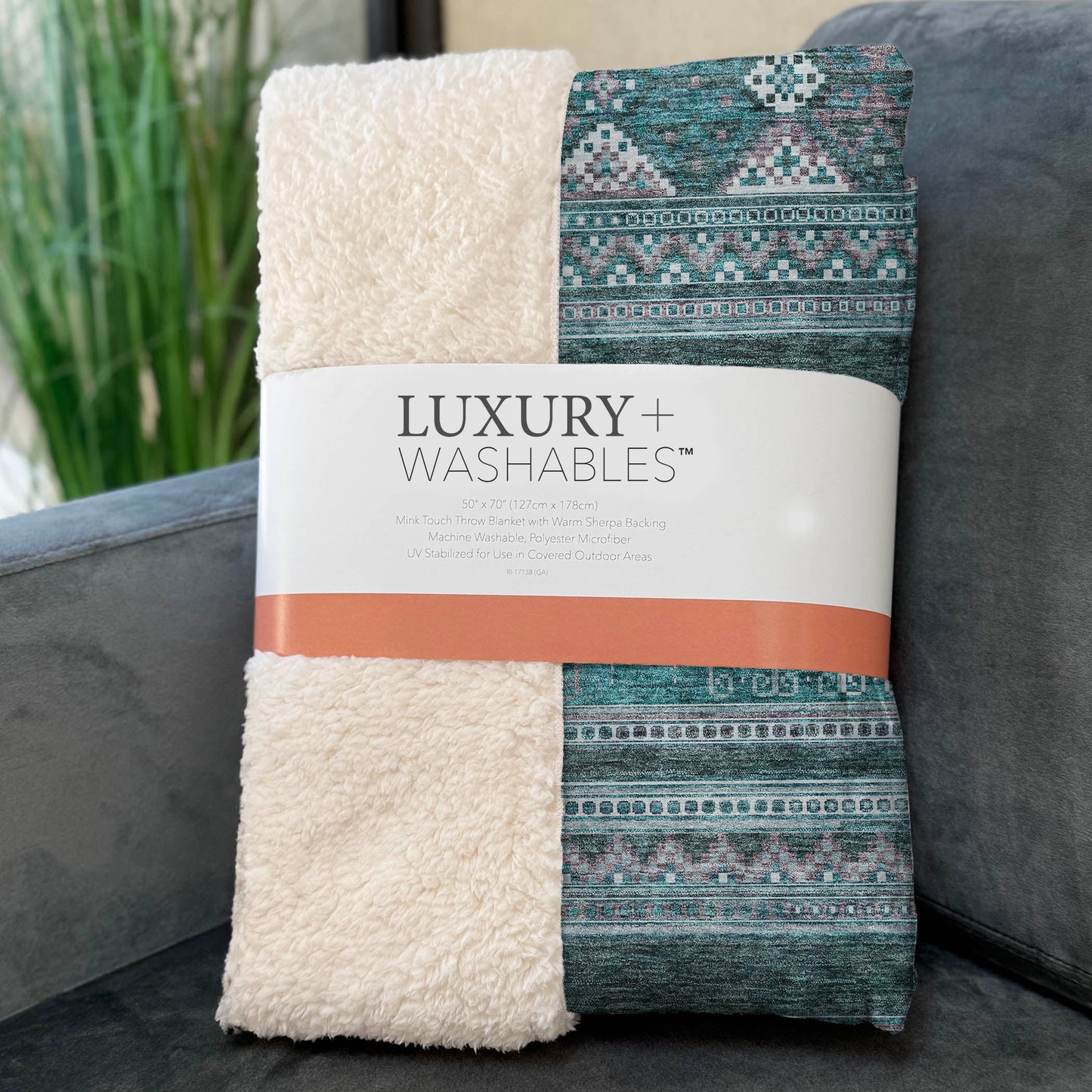 Addison Rugs Southwest Teal Washable Indoor-Outdoor Rug