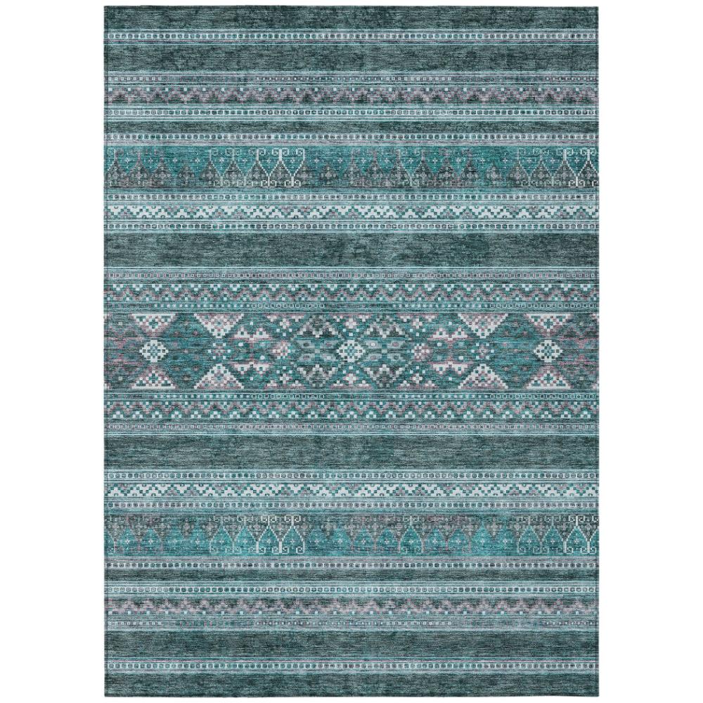 Addison Rugs Southwest Teal Washable Indoor-Outdoor Rug
