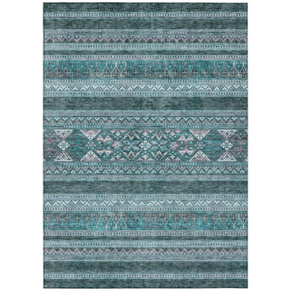 Addison Rugs Southwest Teal Washable Indoor-Outdoor Rug