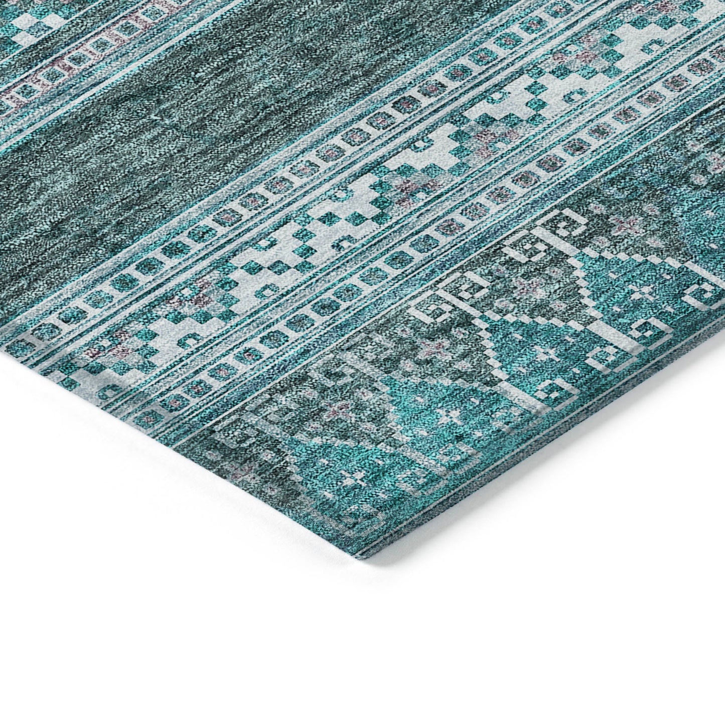 Addison Rugs Southwest Teal Washable Indoor-Outdoor Rug