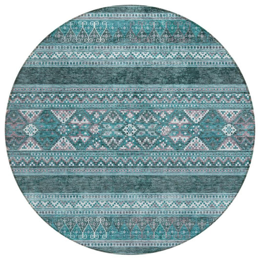 Addison Rugs Southwest Teal Washable Indoor-Outdoor Rug