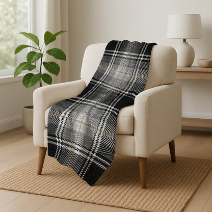 Spiral Whispers Black Washable Indoor-Outdoor Rug