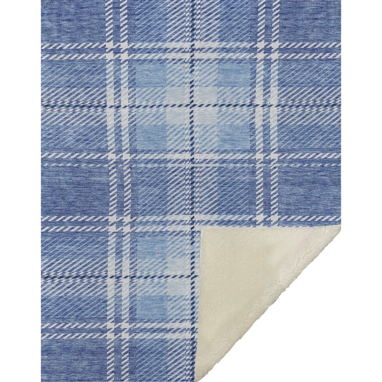 Spiral Whispers Blue Washable Indoor-Outdoor Rug