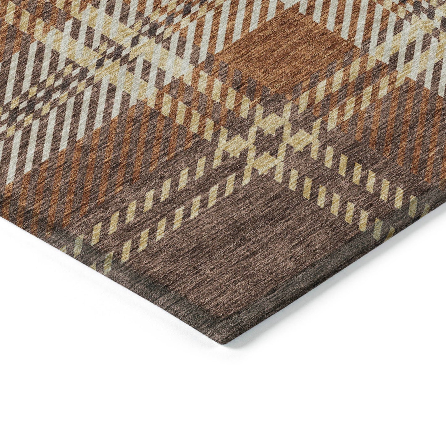 Spiral Whispers Chocolate Washable Indoor-Outdoor Rug