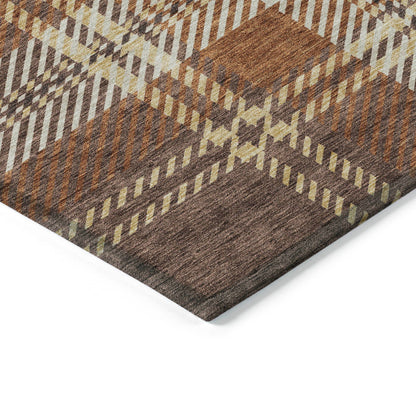 Spiral Whispers Chocolate Washable Indoor-Outdoor Rug
