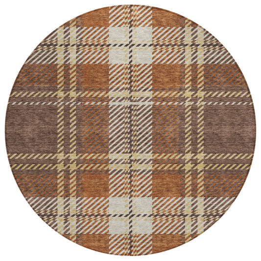 Spiral Whispers Chocolate Washable Indoor-Outdoor Rug