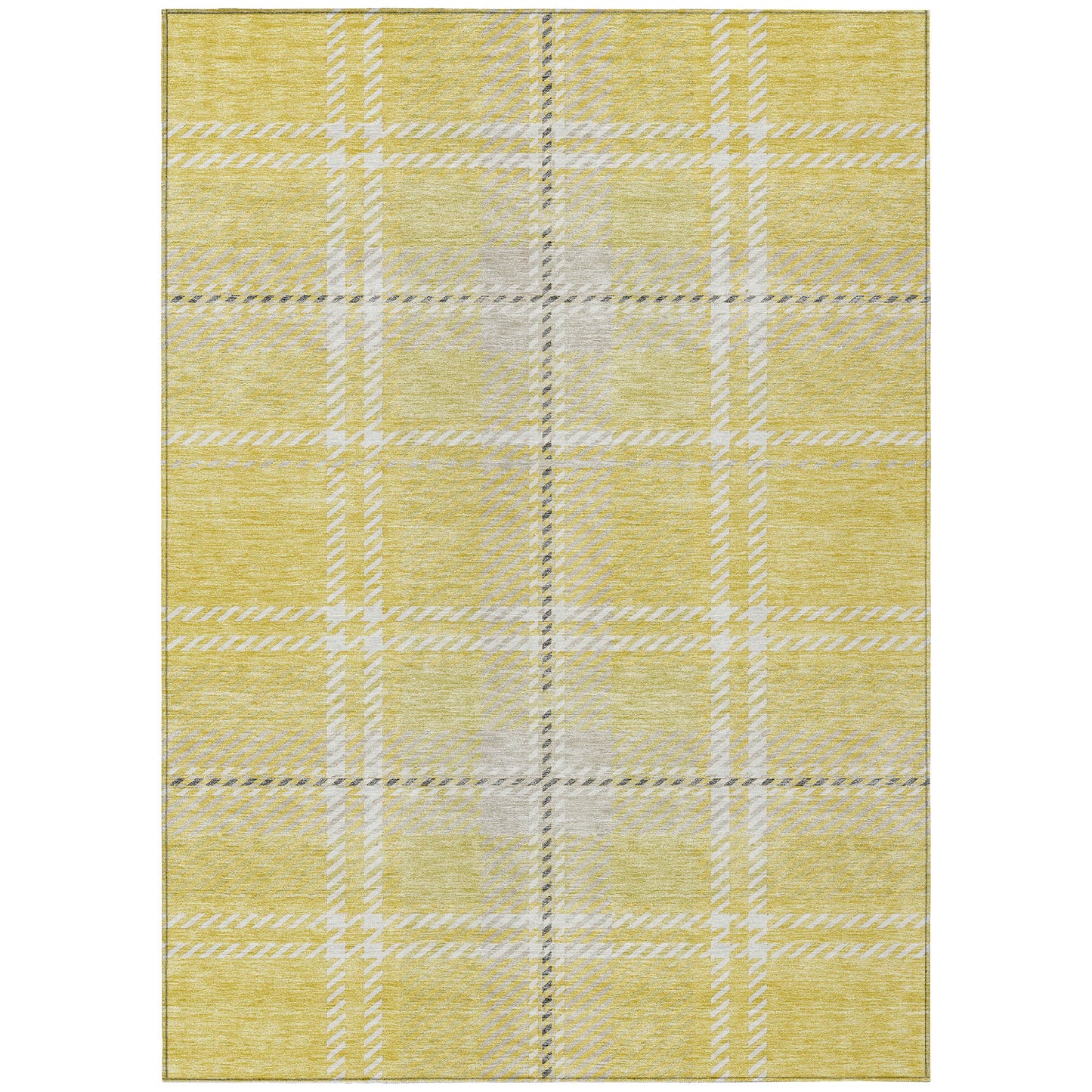 Spiral Whispers Gold Washable Indoor-Outdoor Rug