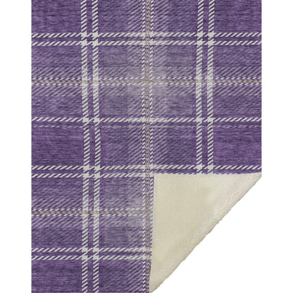 Spiral Whispers Purple Washable Indoor-Outdoor Rug