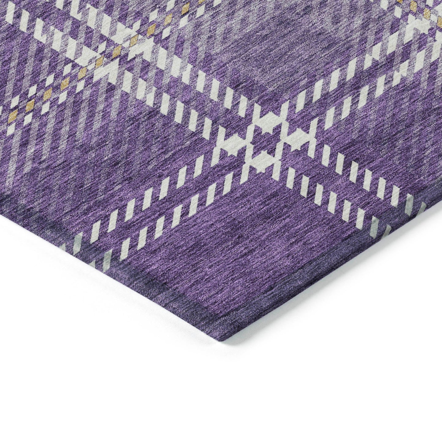Spiral Whispers Purple Washable Indoor-Outdoor Rug