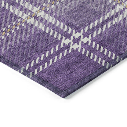 Spiral Whispers Purple Washable Indoor-Outdoor Rug