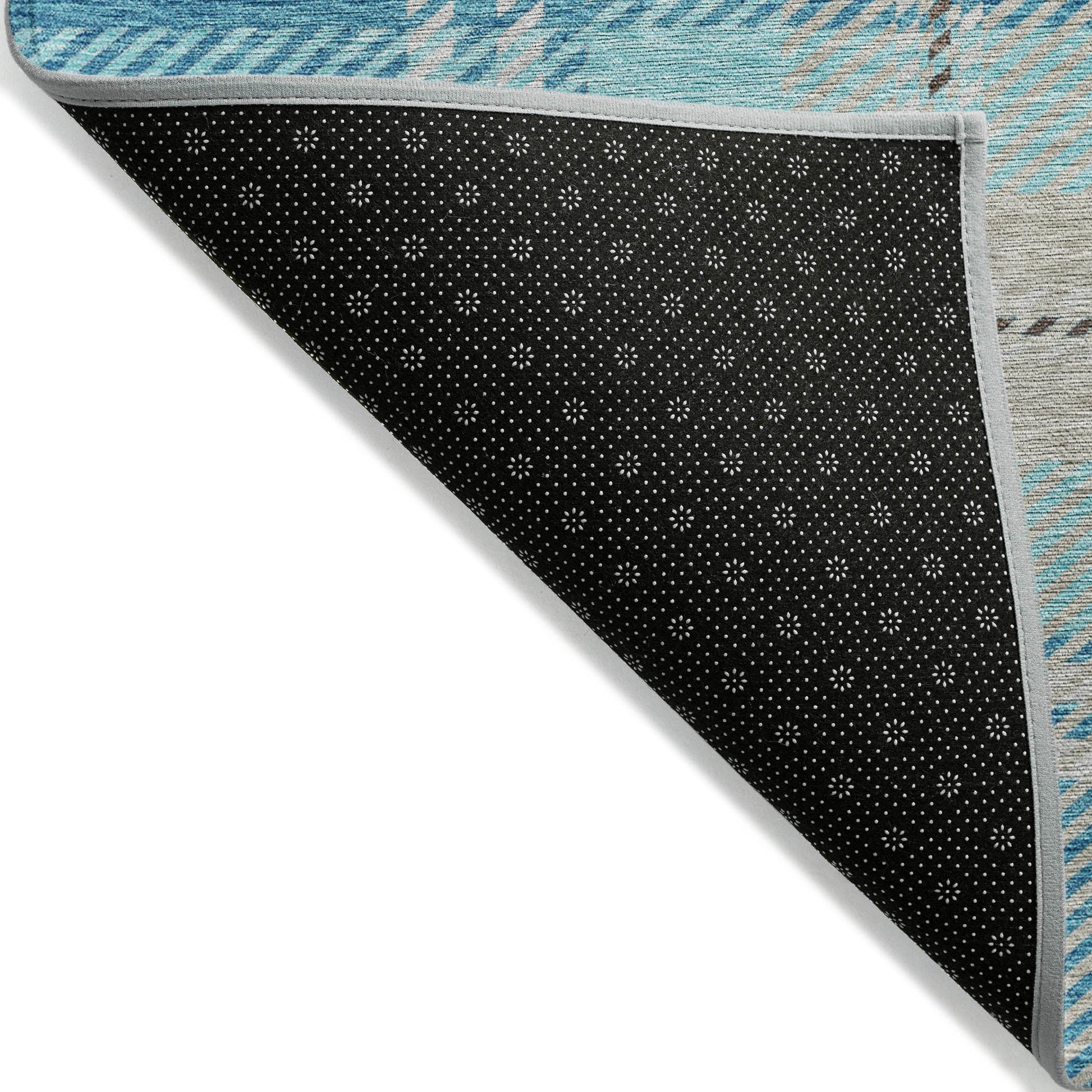 Addison Rugs Spiral Whispers Teal Indoor-Outdoor Rug with Matching Throw