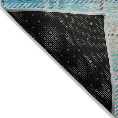 Addison Rugs Spiral Whispers Teal Indoor-Outdoor Rug with Matching Throw