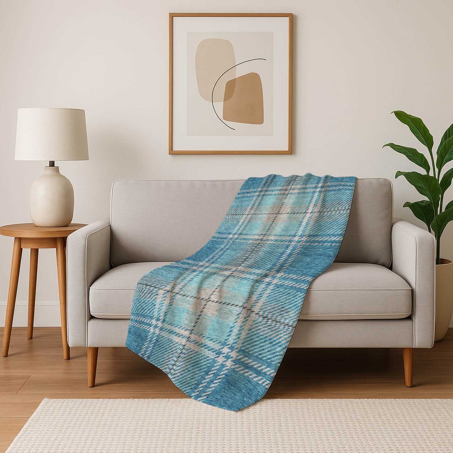 Addison Rugs Spiral Whispers Teal Indoor-Outdoor Rug with Matching Throw