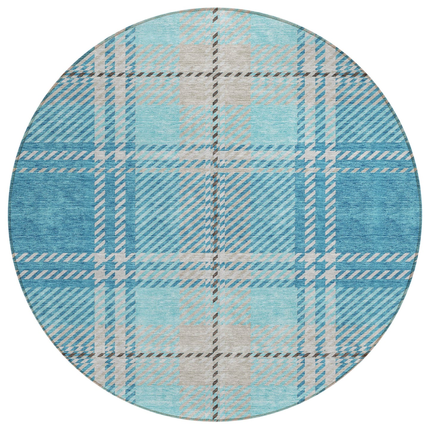 Spiral Whispers Teal Washable Indoor-Outdoor Rug