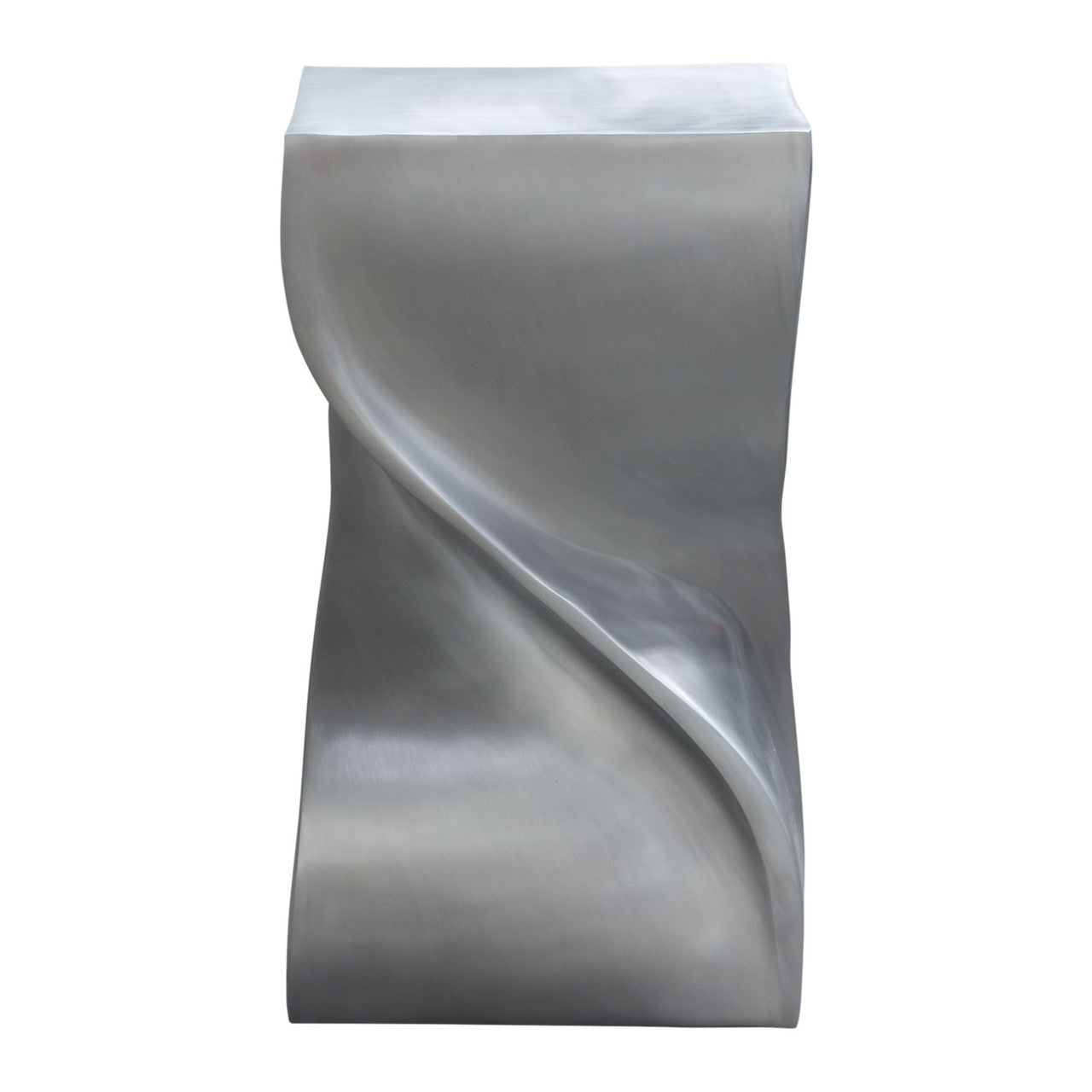 Spire Square Accent Table in Casted Aluminum in Nickel Finish-Side Tables-Diamond Sofa-Sideboards and Things 