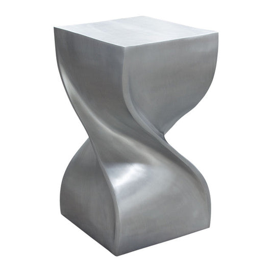 Spire Square Accent Table in Casted Aluminum in Nickel Finish-Side Tables-Diamond Sofa-Sideboards and Things 