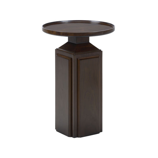 Spot On Dark Brown Wooden Round Side Table-Side Tables-Wildwood-LOOMLAN