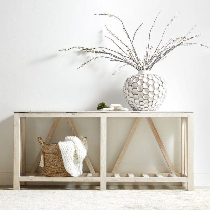 Spruce Console Table White Wash Pine White Quartz Console Tables Sideboards and Things By Essentials For Living