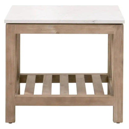 Essentials For Living Spruce End Table Reclaimed Pine White Quartz