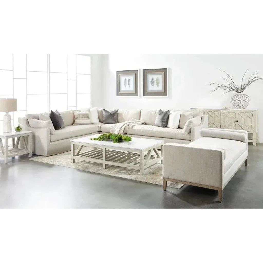Essentials For Living Spruce End Table Reclaimed Pine White Quartz