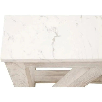 Essentials For Living Spruce End Table Reclaimed Pine White Quartz