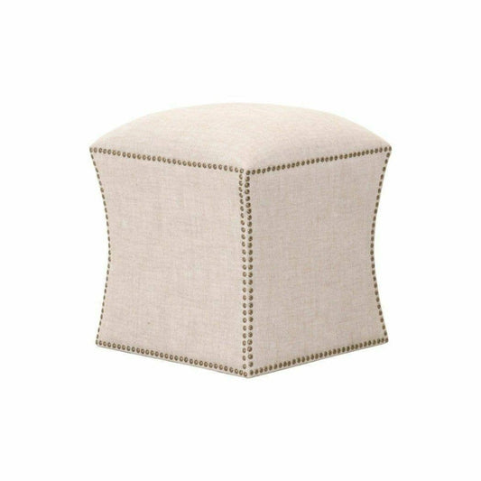 Square York Ottoman Bisque French Linen Ottomans Sideboards and Things By Essentials For Living