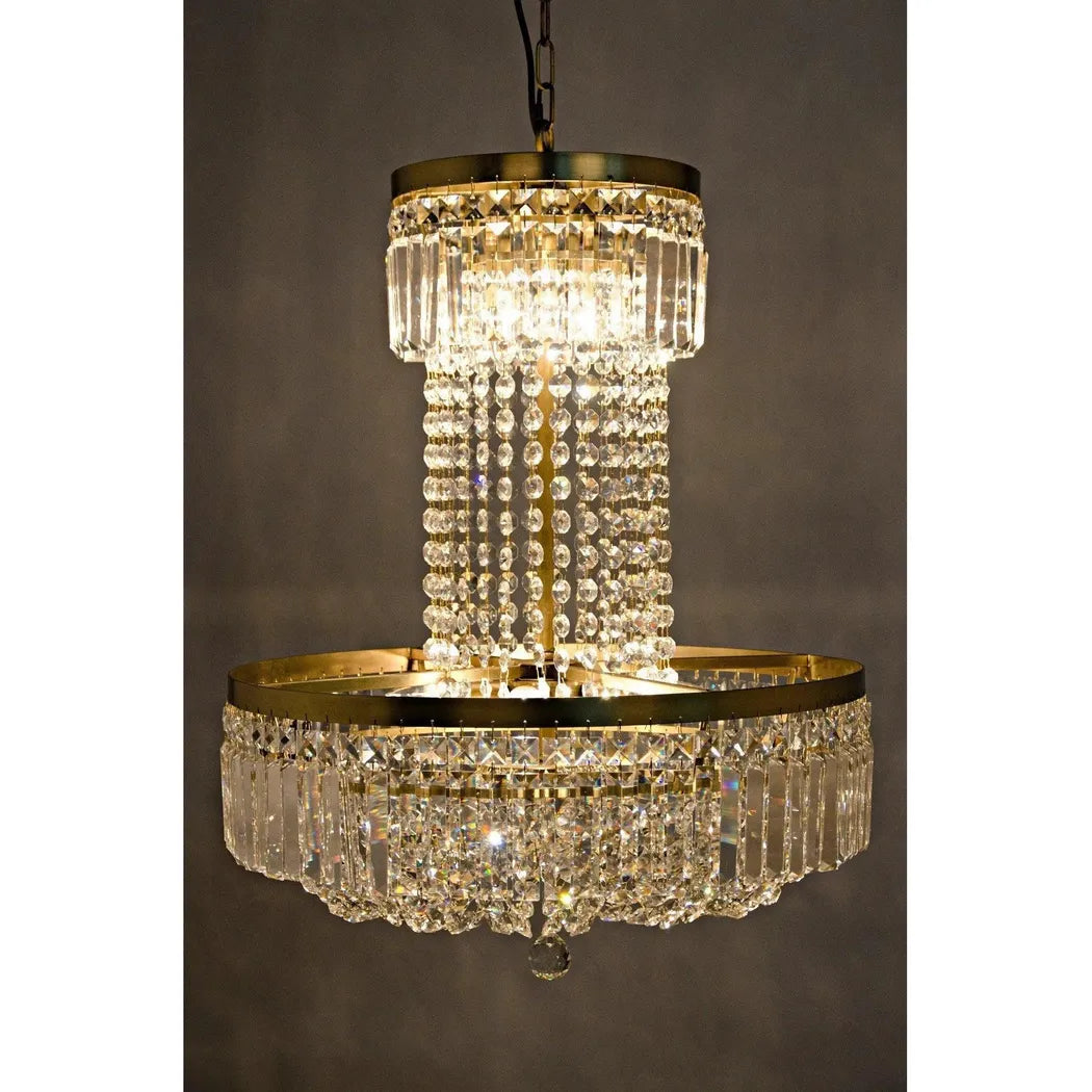 St. Petersburg Metal & Glass Chandelier Antique Brass