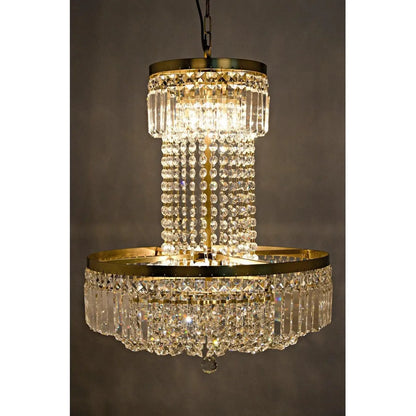 St. Petersburg Metal & Glass Chandelier Antique Brass