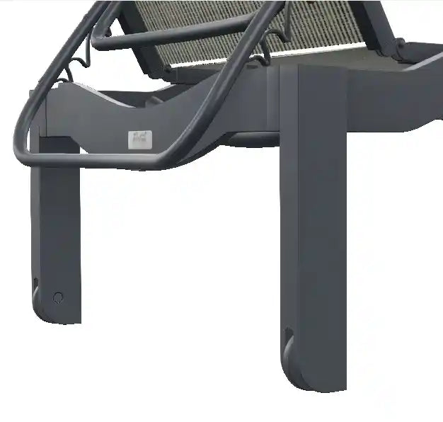 Leeward MGP Sling Stacking Armless Chaise with Wheels