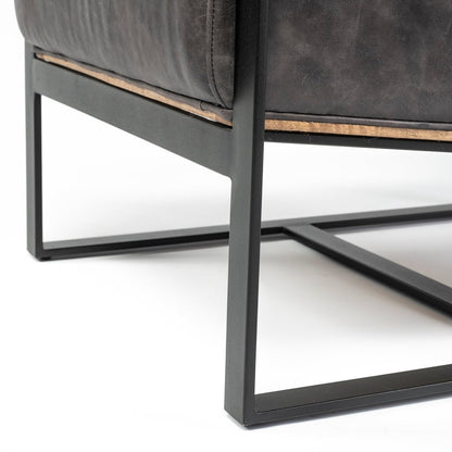 Mercana Stamford Black Leather Accent Chair
