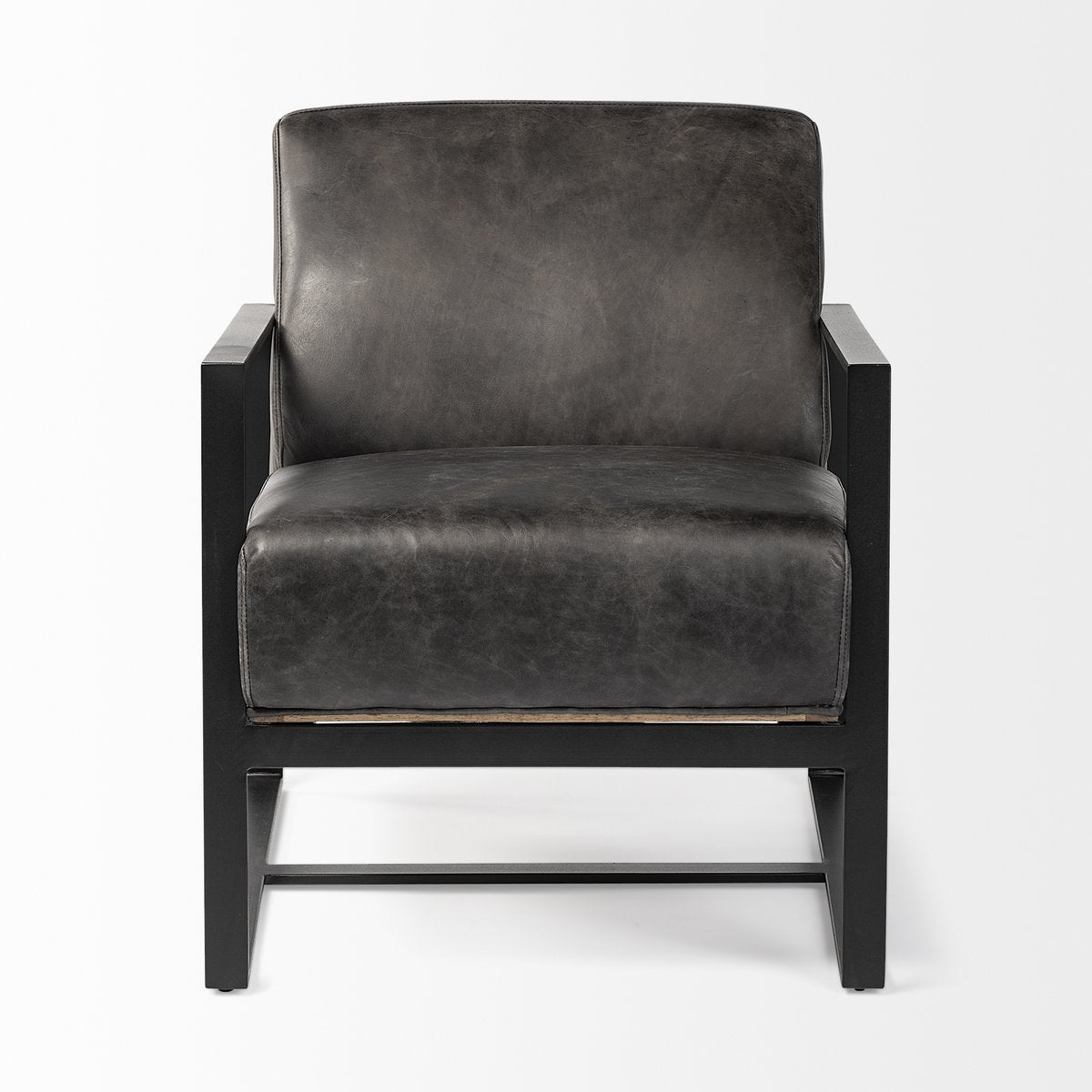 Mercana Stamford Black Leather Accent Chair