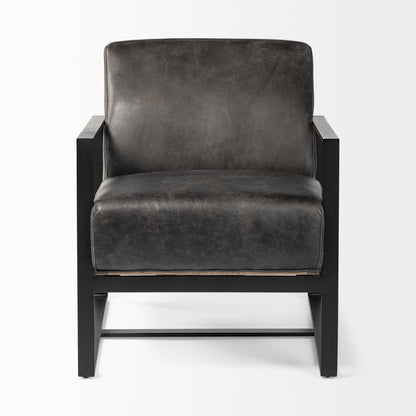 Mercana Stamford Black Leather Accent Chair
