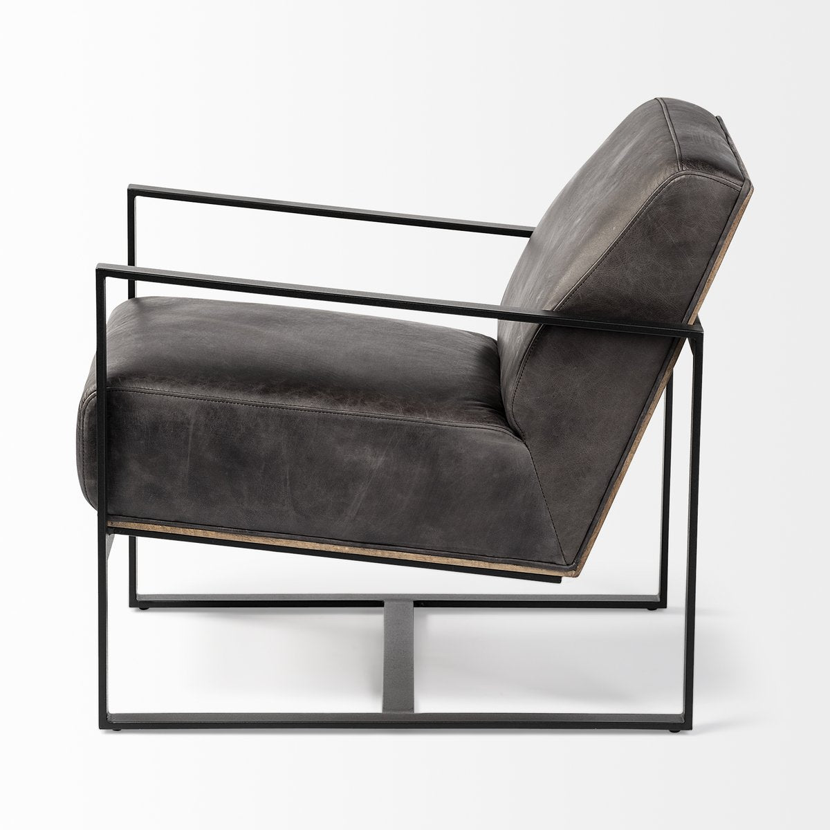 Mercana Stamford Black Leather Accent Chair