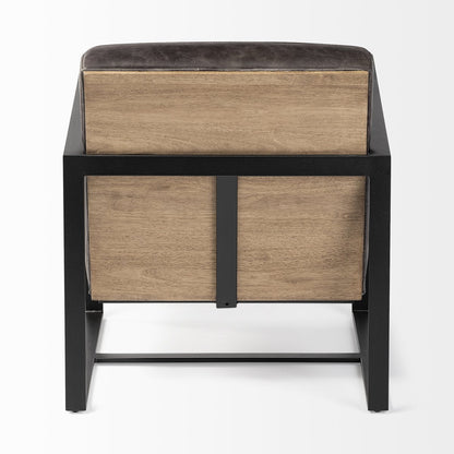 Mercana Stamford Black Leather Accent Chair