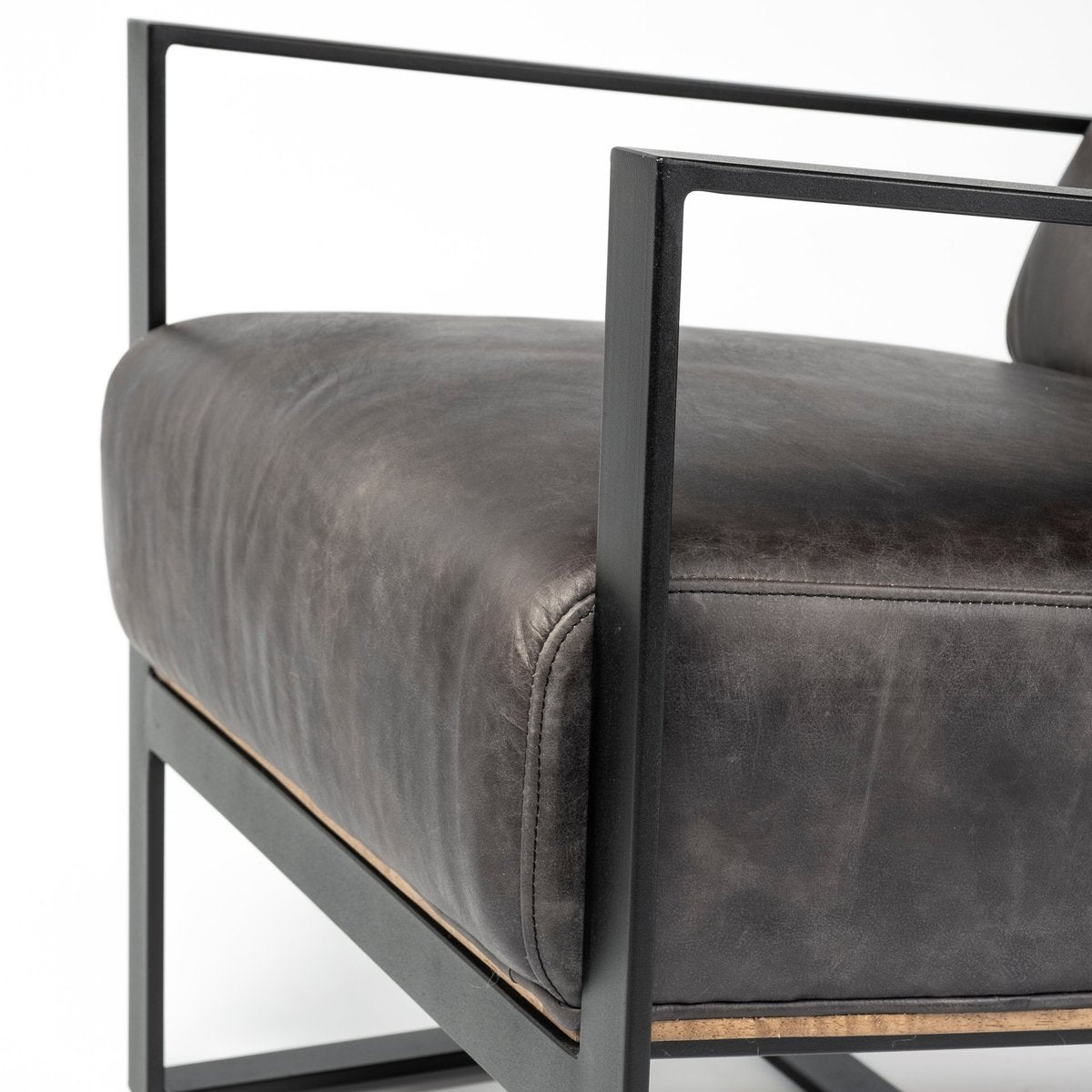 Mercana Stamford Black Leather Accent Chair