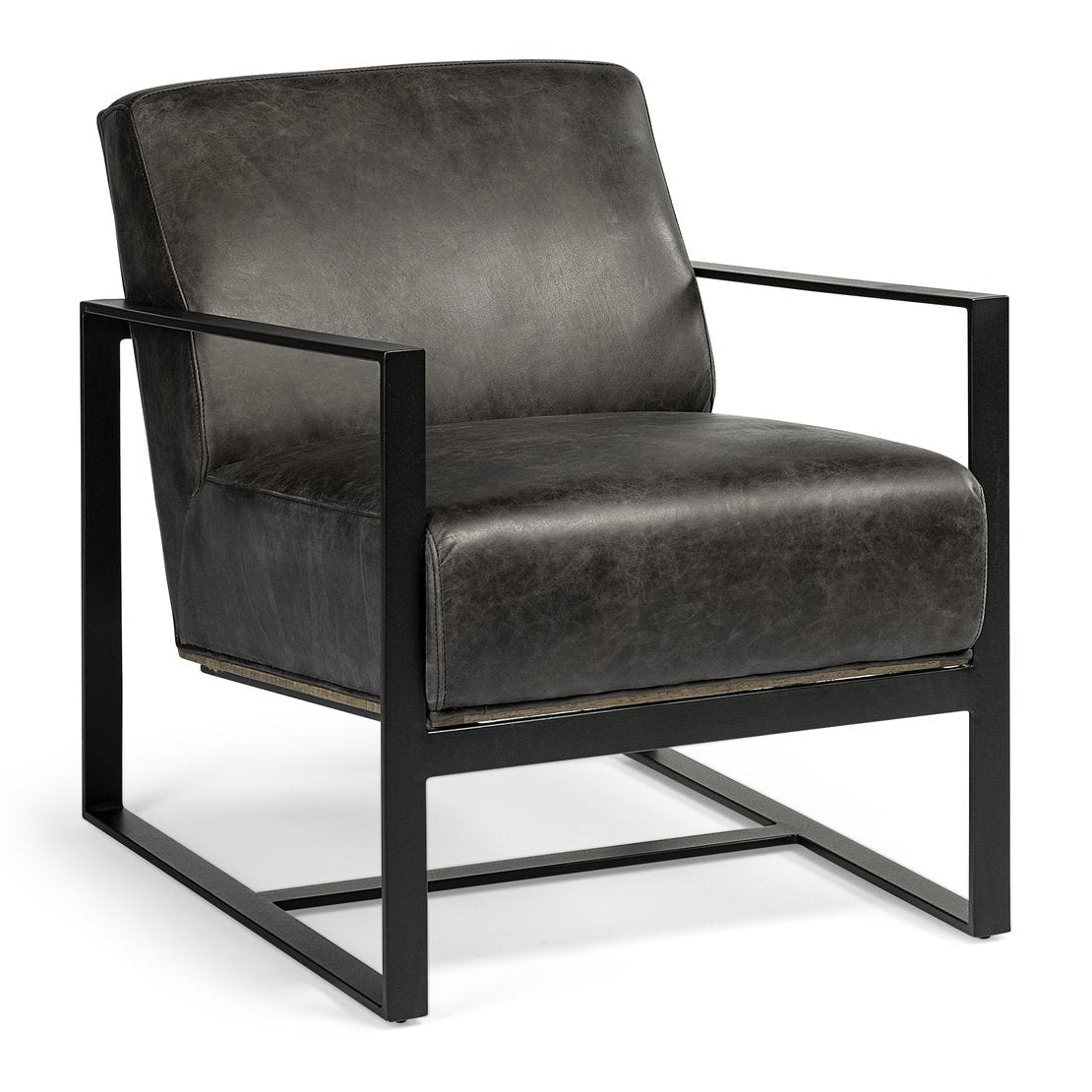 Mercana Stamford Black Leather Accent Chair