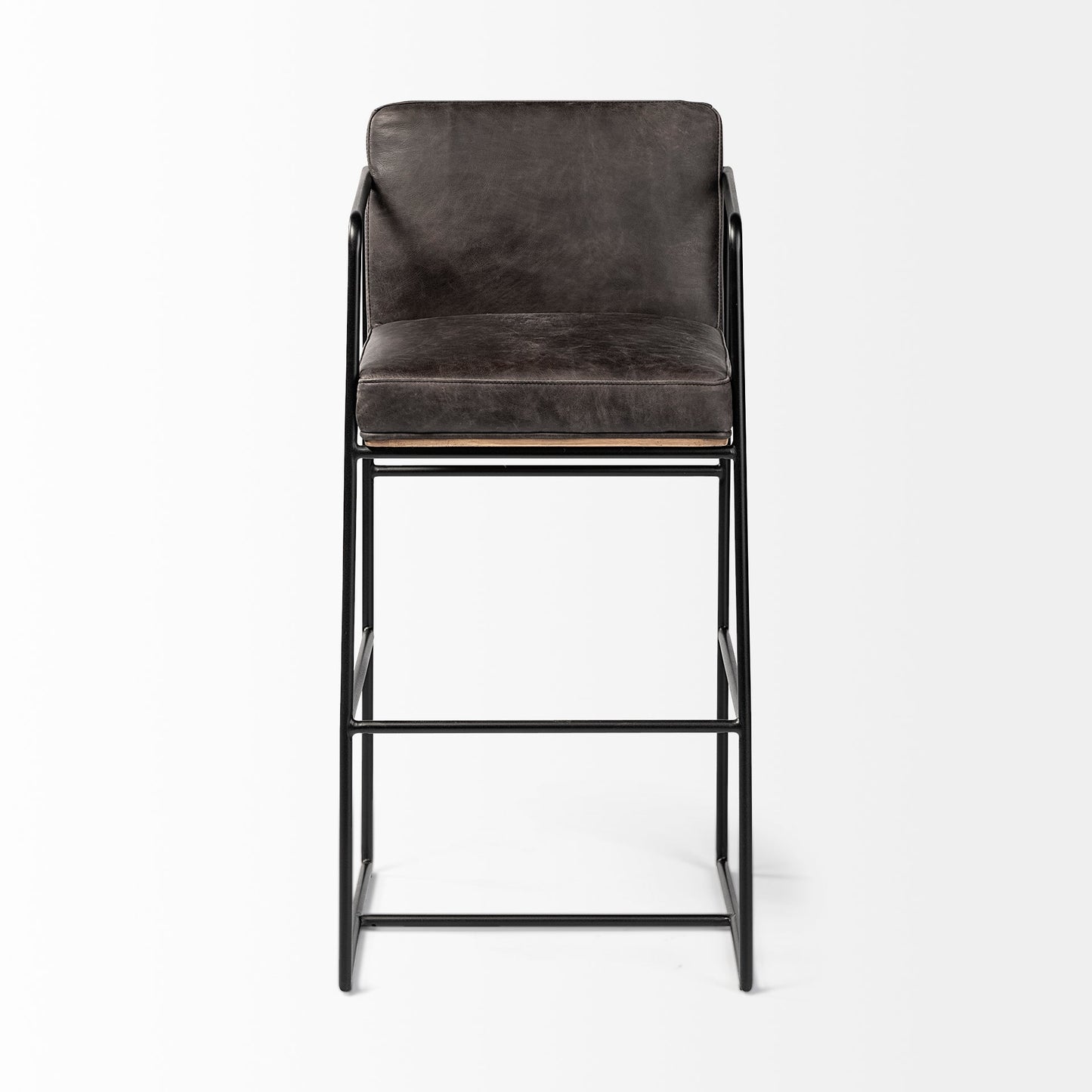 Stamford Black Leather Counter Stool