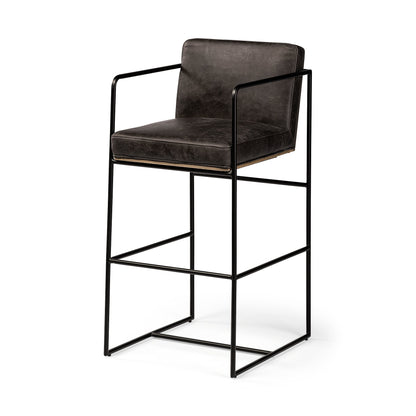 Stamford Black Leather Counter Stool